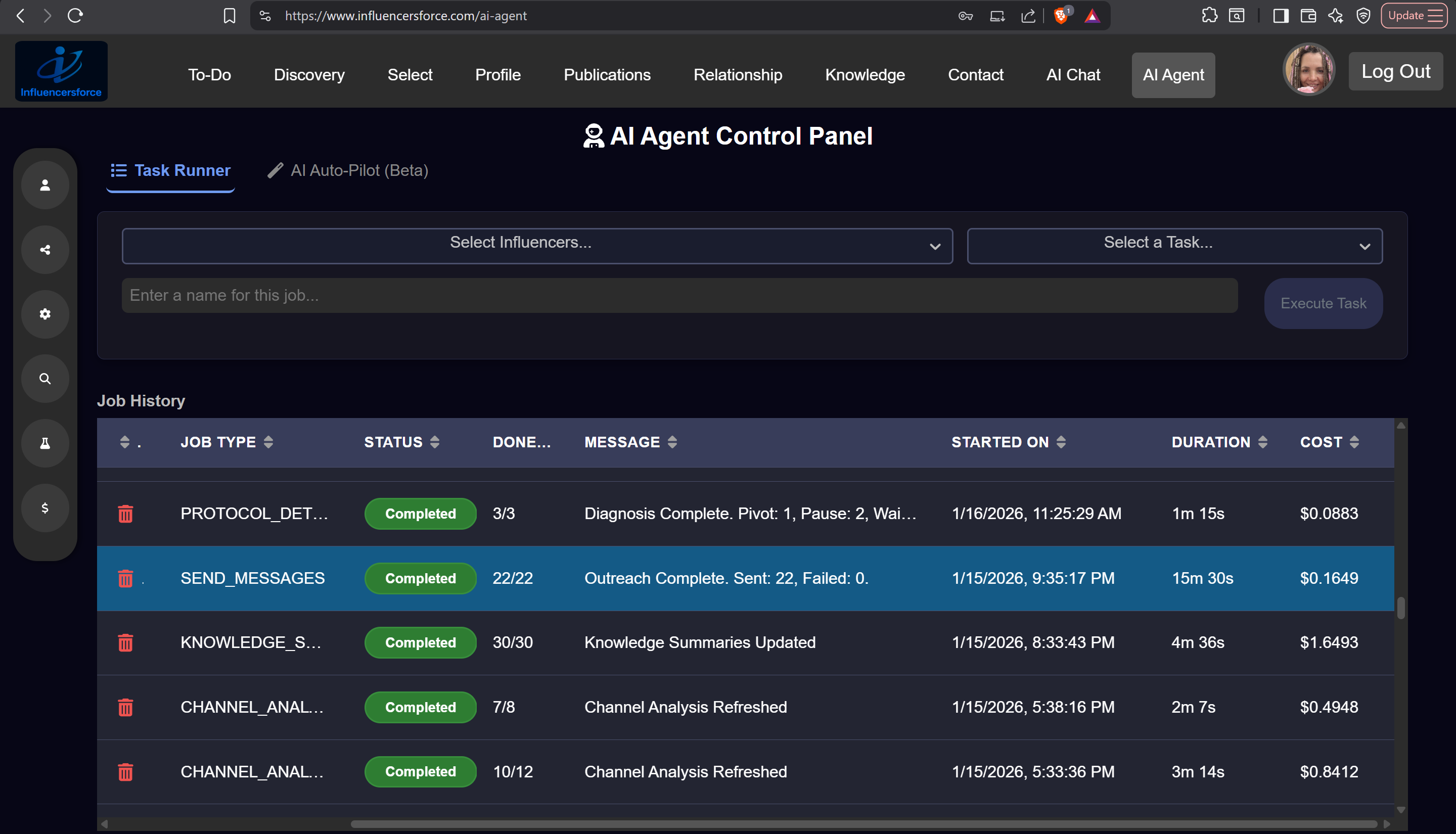 AI Agent Control Panel